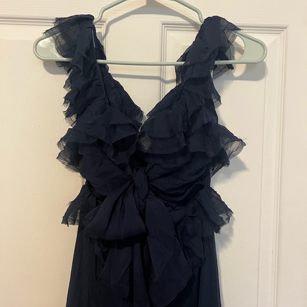 Lulus Navy Ruffle Dress - Picture 3 of 5